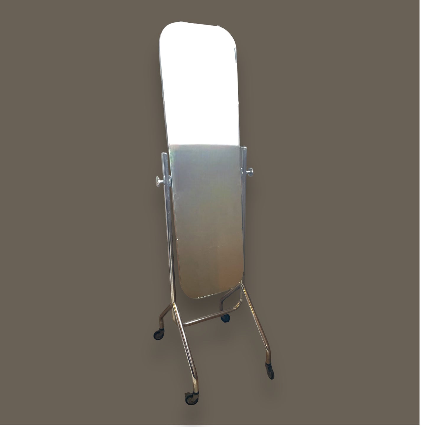 Retro Chrome Cheval Mirror