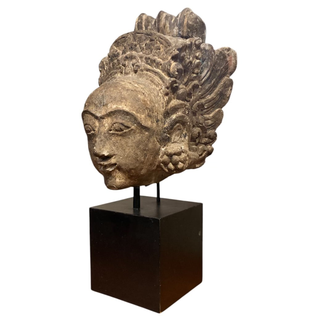 Carved Stone Head Of Deity