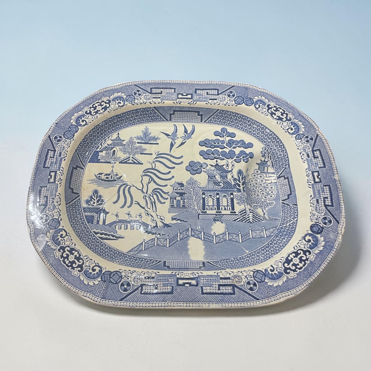 Antique Willow Pattern Platter
