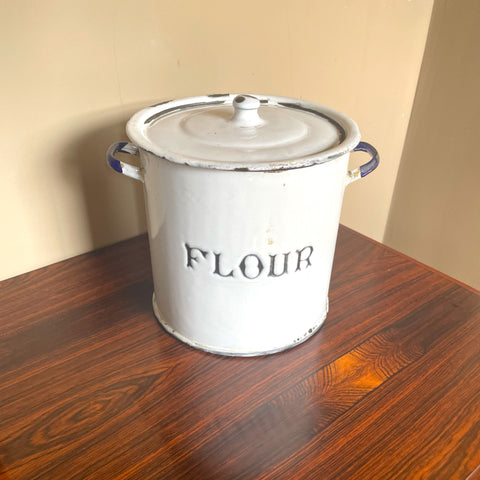 Vintage Enamel Flour Bin