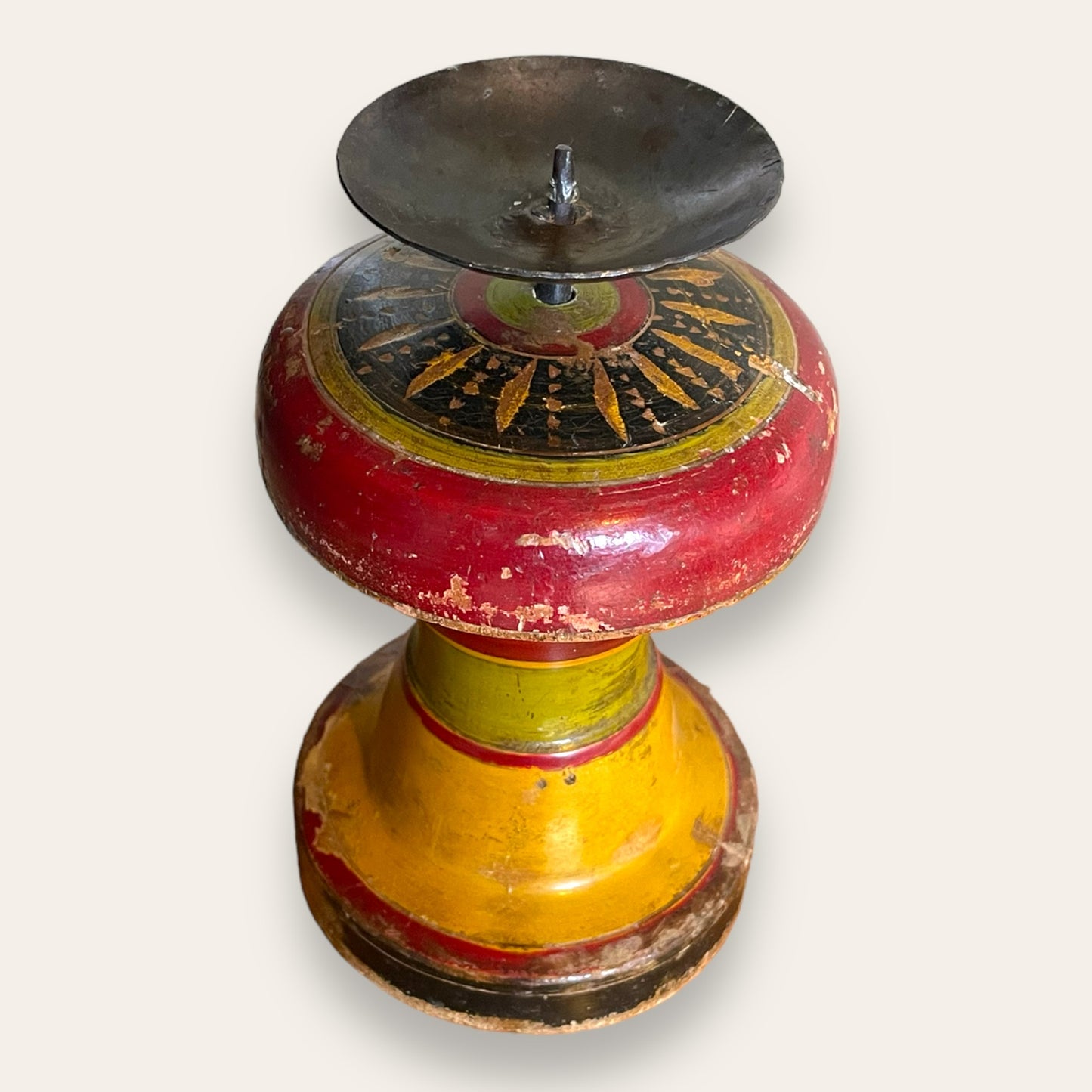 Painted Pillar Candle Holder