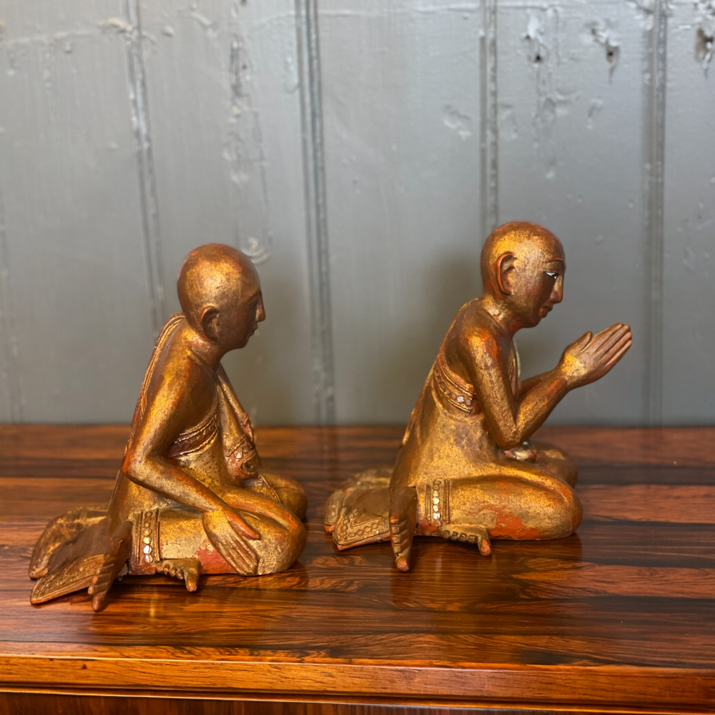 Antique Burmese Wooden Monks