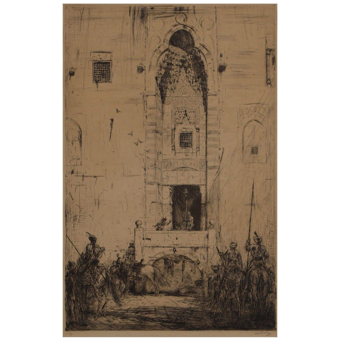 Art - Marius Bauer, Cavalcade In Front Of A Mosque