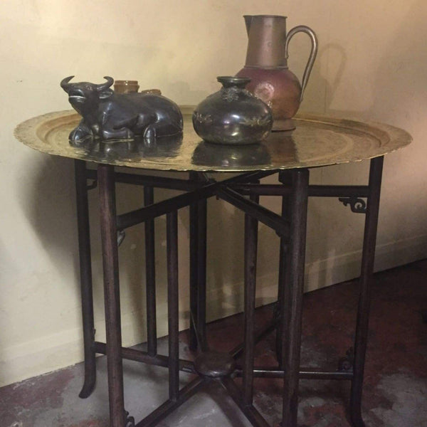 Furniture - Brass Topped Folding Table