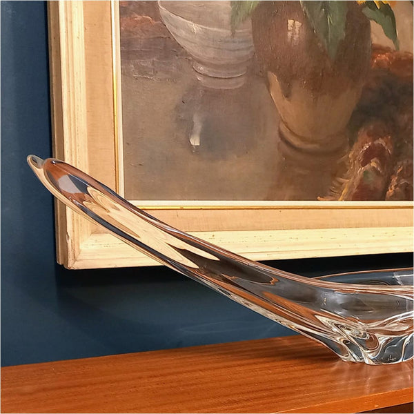 Large Retro Crystal Bowl - Glass