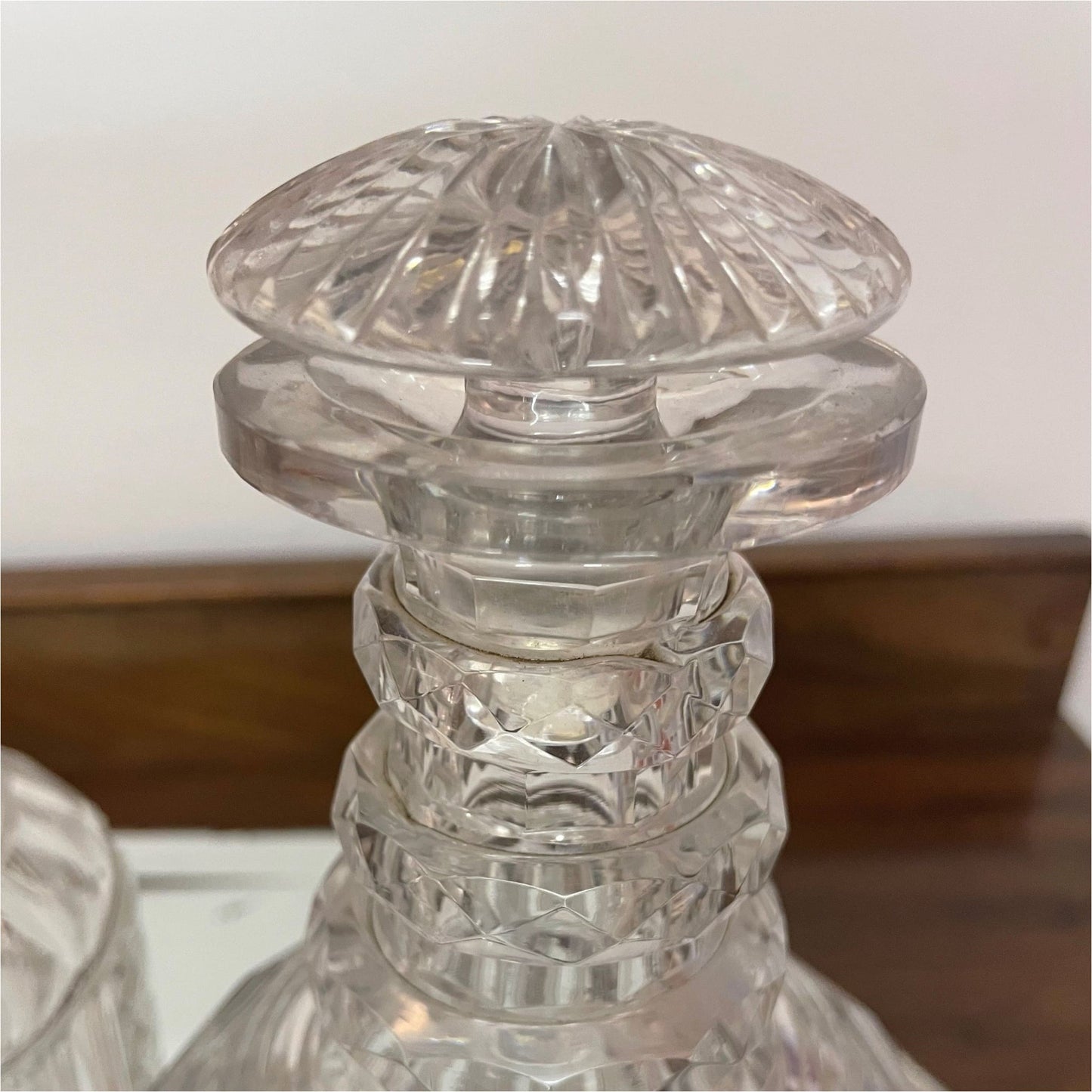 Pair Of Victorian Cut Glass Decanters - Glass