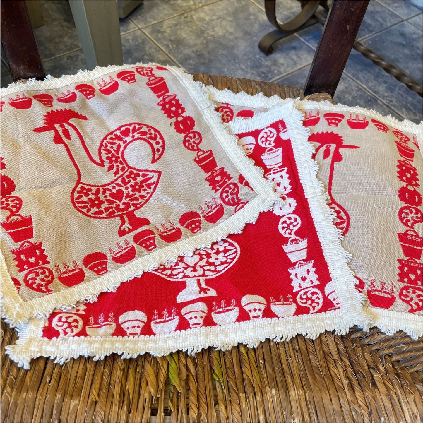 Red Rooster Square Mat - Miscellaneous
