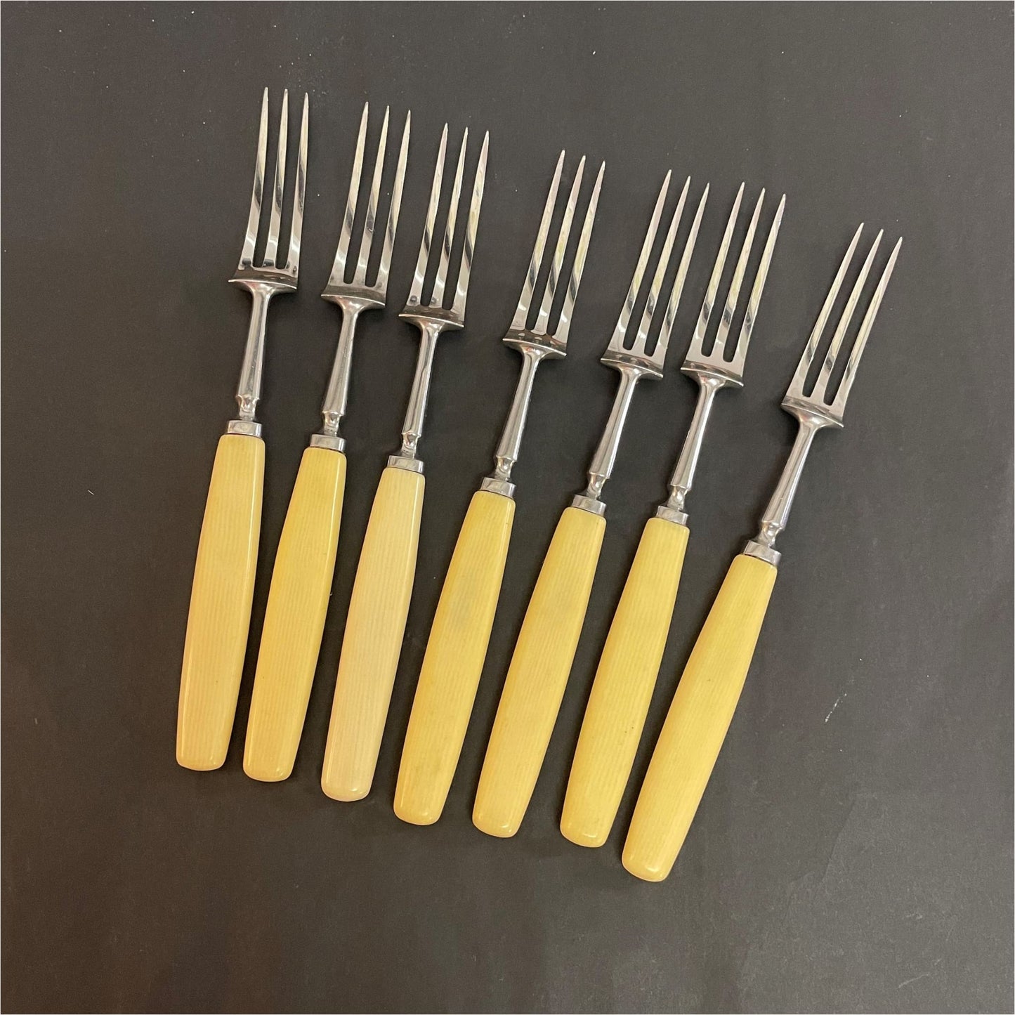 Set of Seven Dessert Forks - Cutlery
