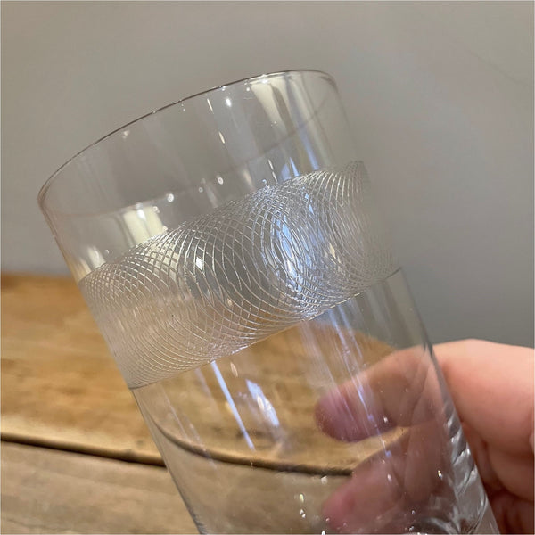 Vintage Etched Glass Tumblers - Glass