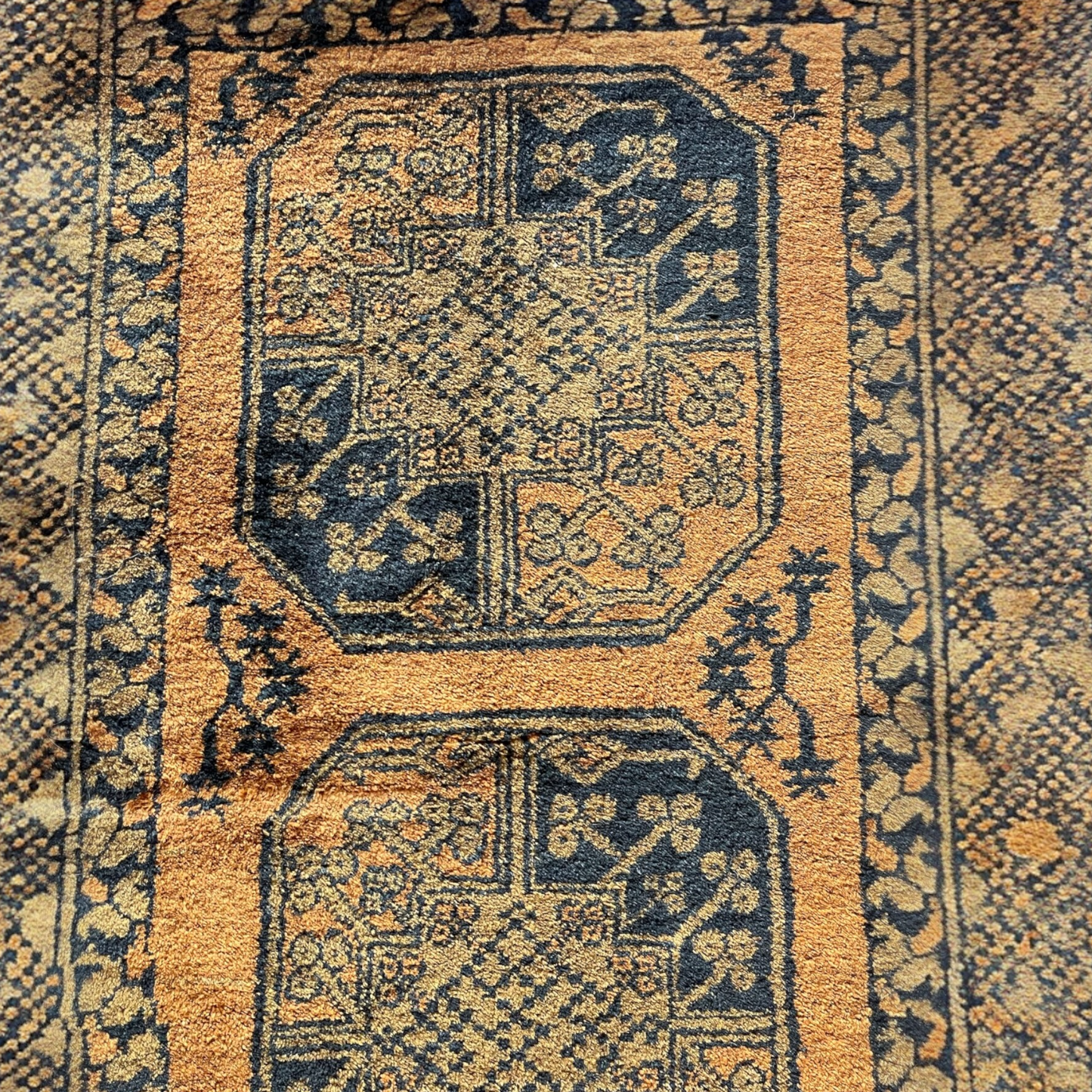 1960s Golden Afghan Rug