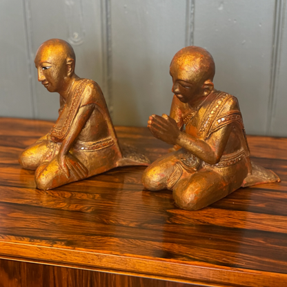 Antique Burmese Wooden Monks