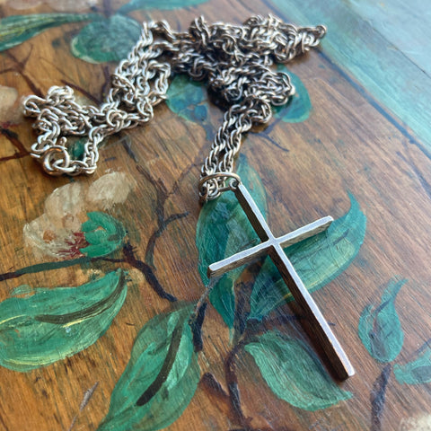 Silver Chain And Cross