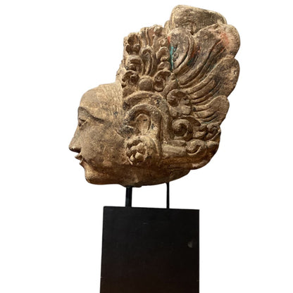 Carved Stone Head Of Deity