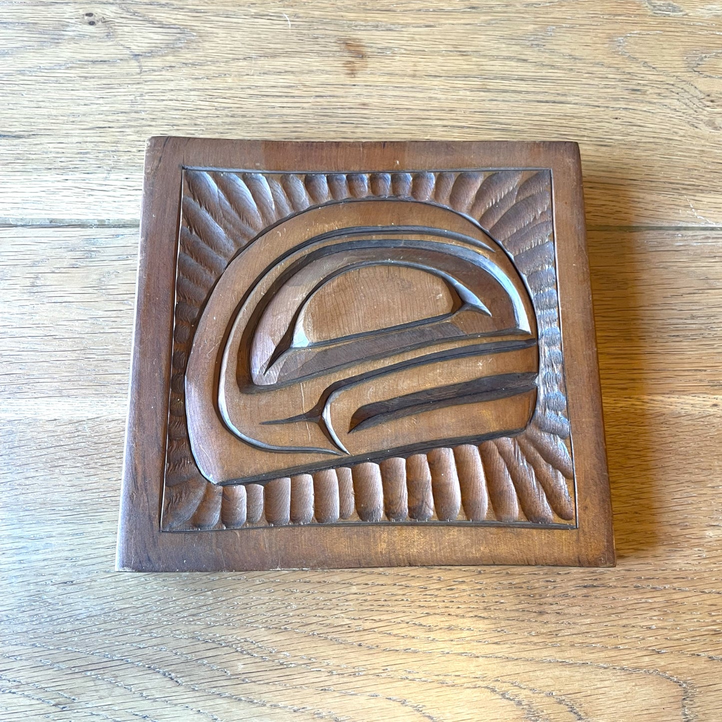 Signed C20 Kwakiuti Wood Mat