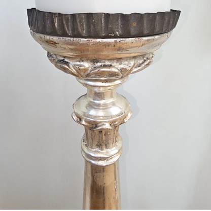 Pair of Early Silver Gilt Italian Candlesticks