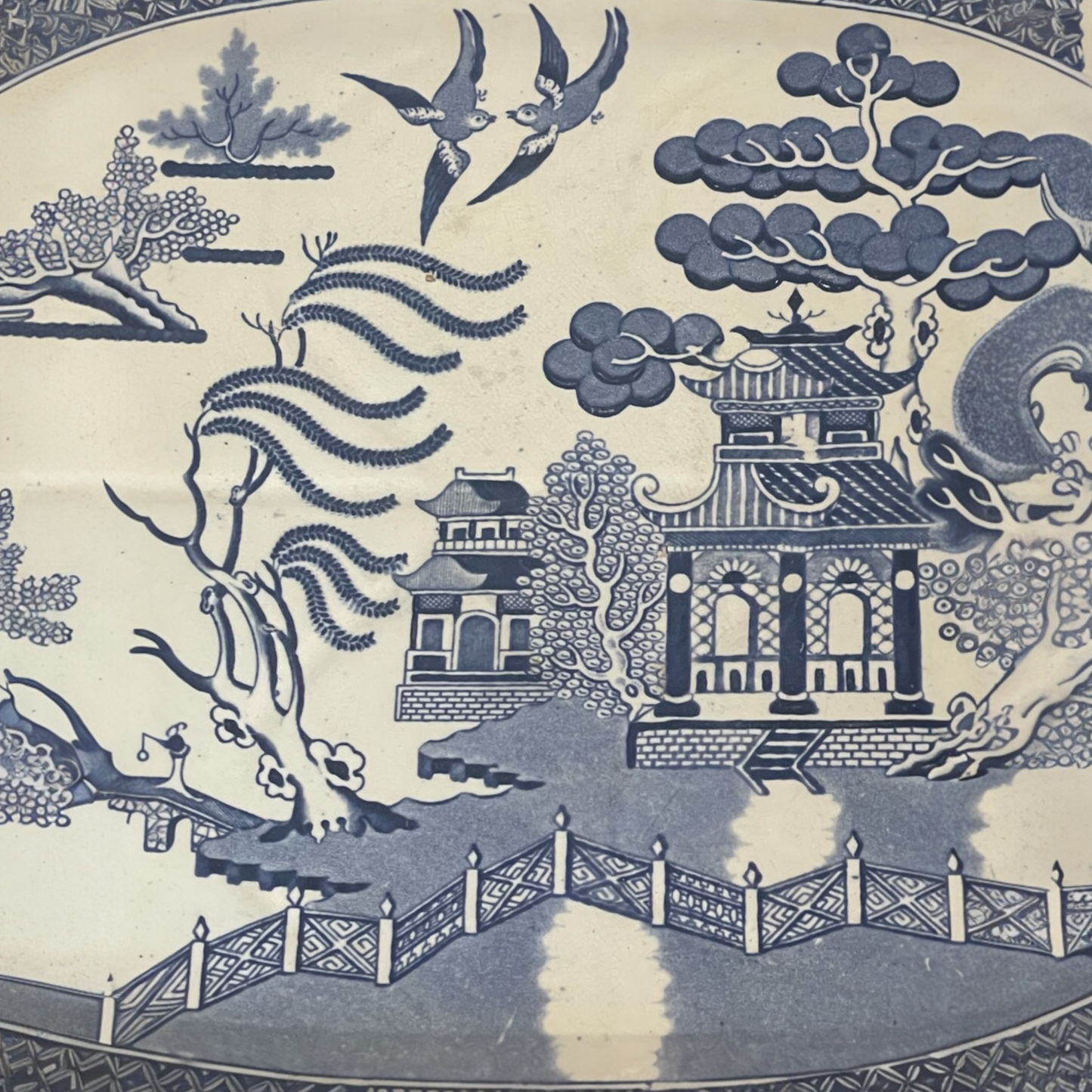 Antique Willow Pattern Platter