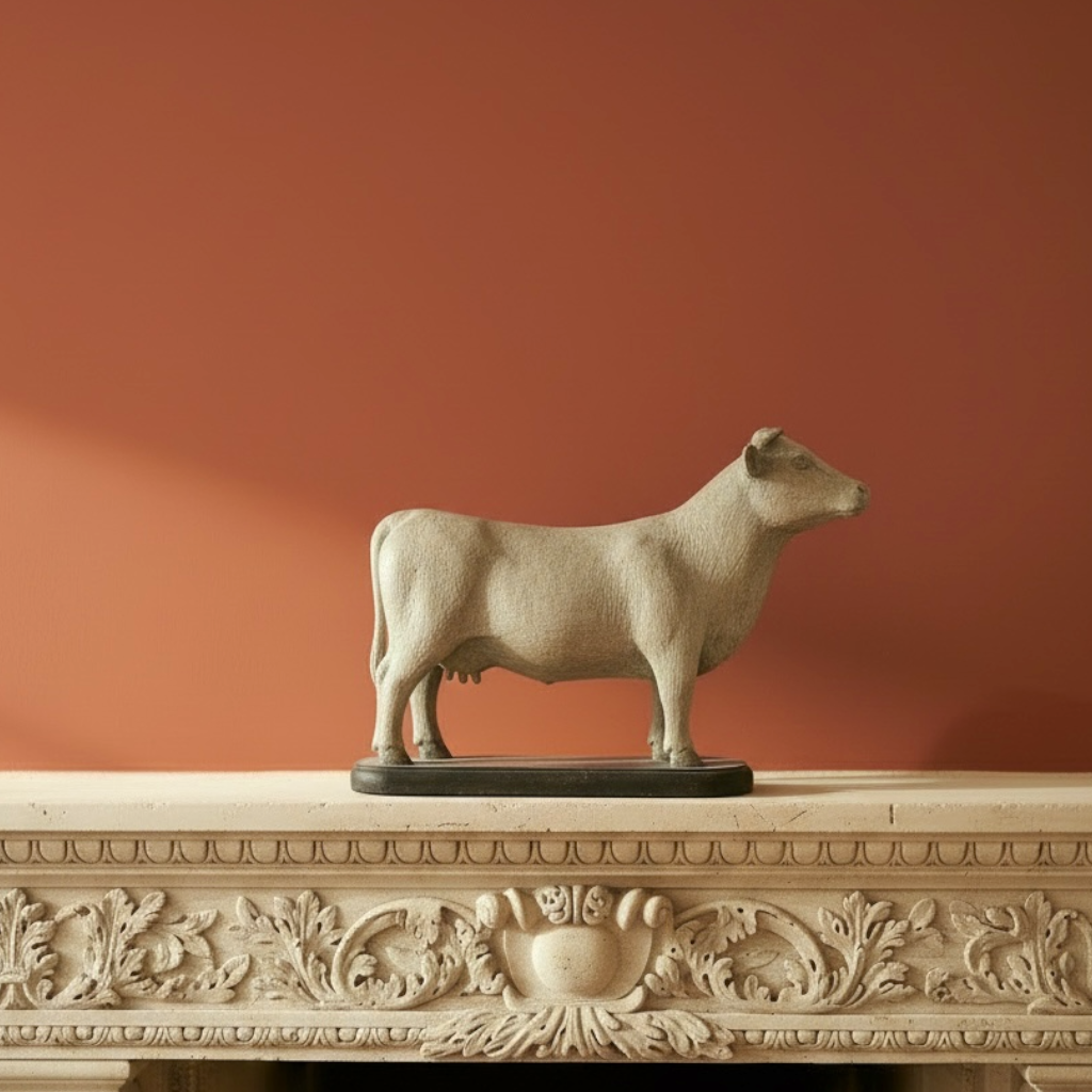C19 Wooden Sculpture Of A Cow