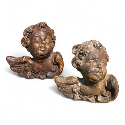 Pair Of Cherub Putti Heads