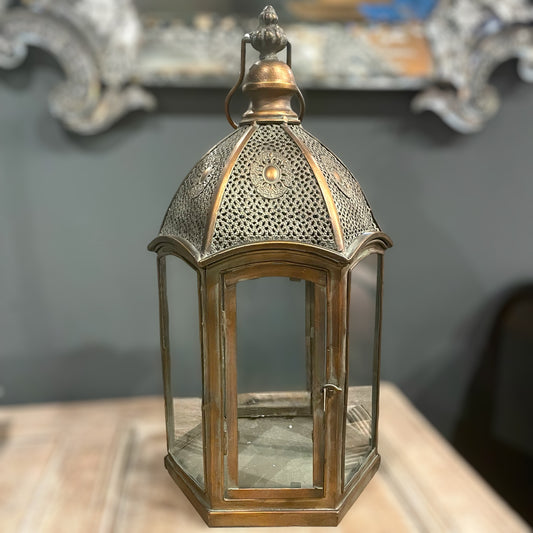 Large Coppered Metal Lantern