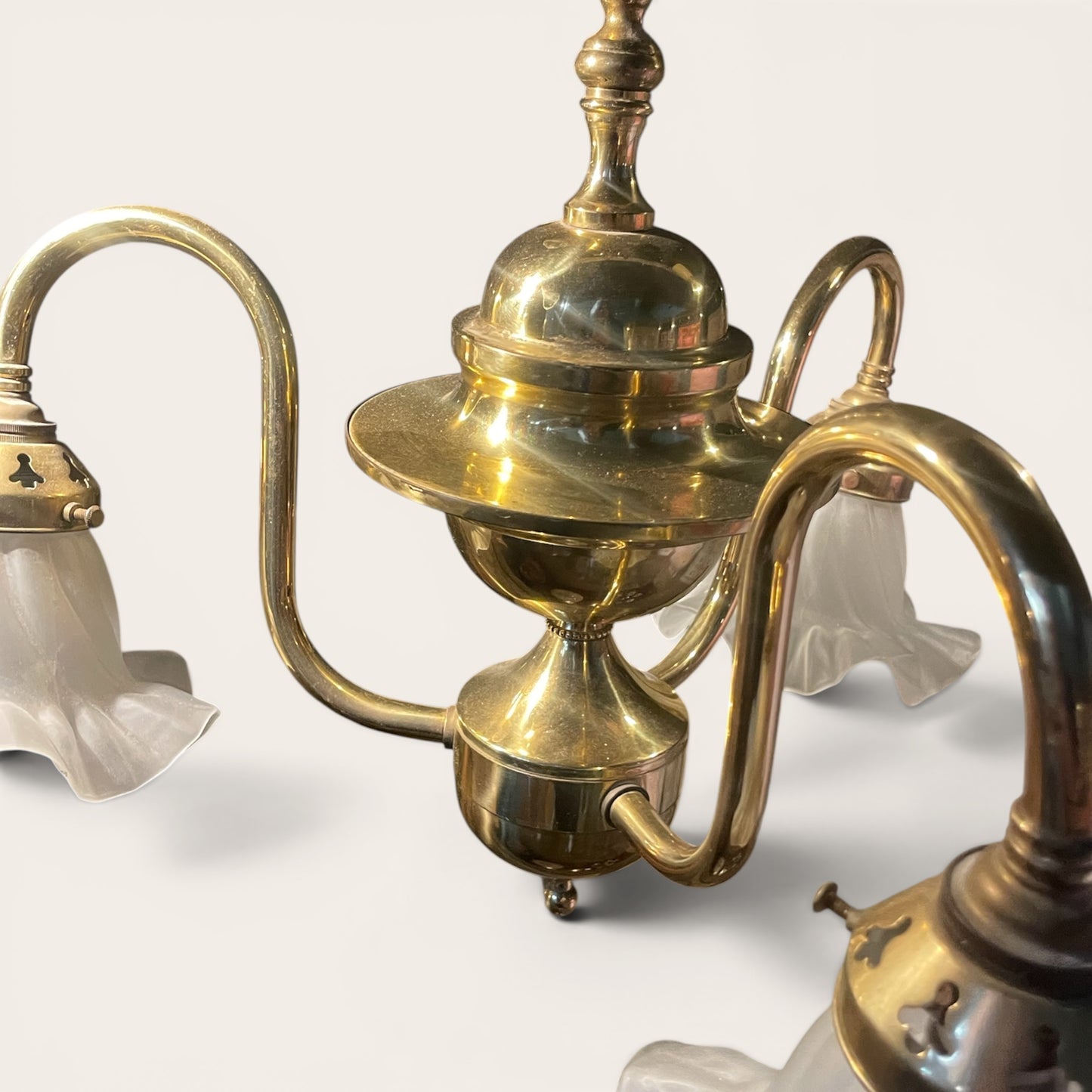 Vintage 3-Arm Brass Chandelier