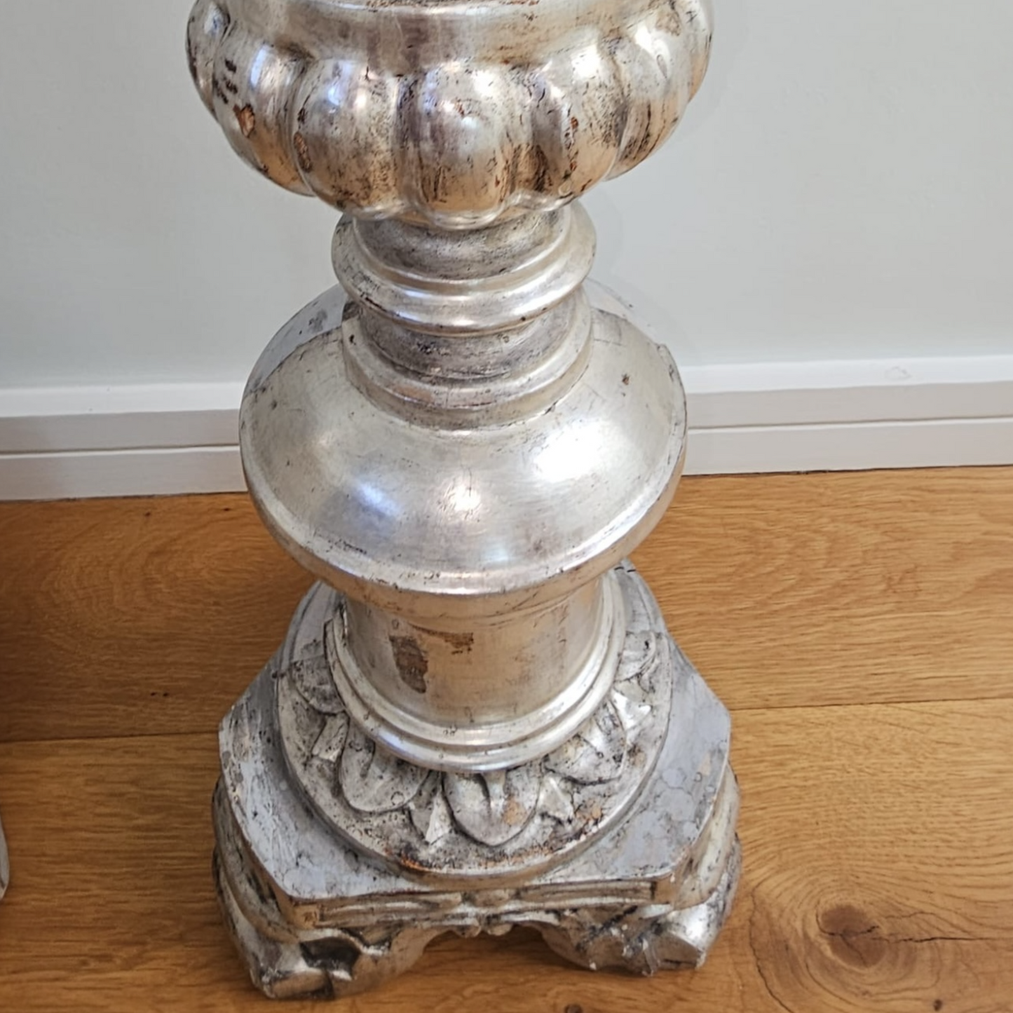 Pair of Early Silver Gilt Italian Candlesticks