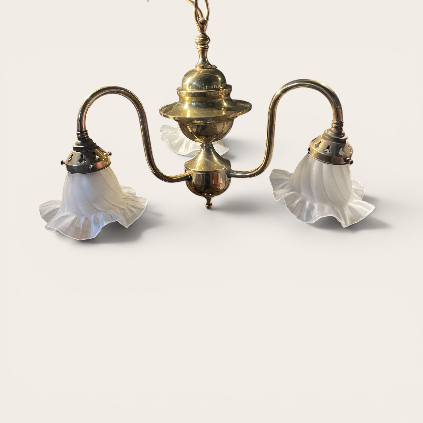 Vintage 3-Arm Brass Chandelier