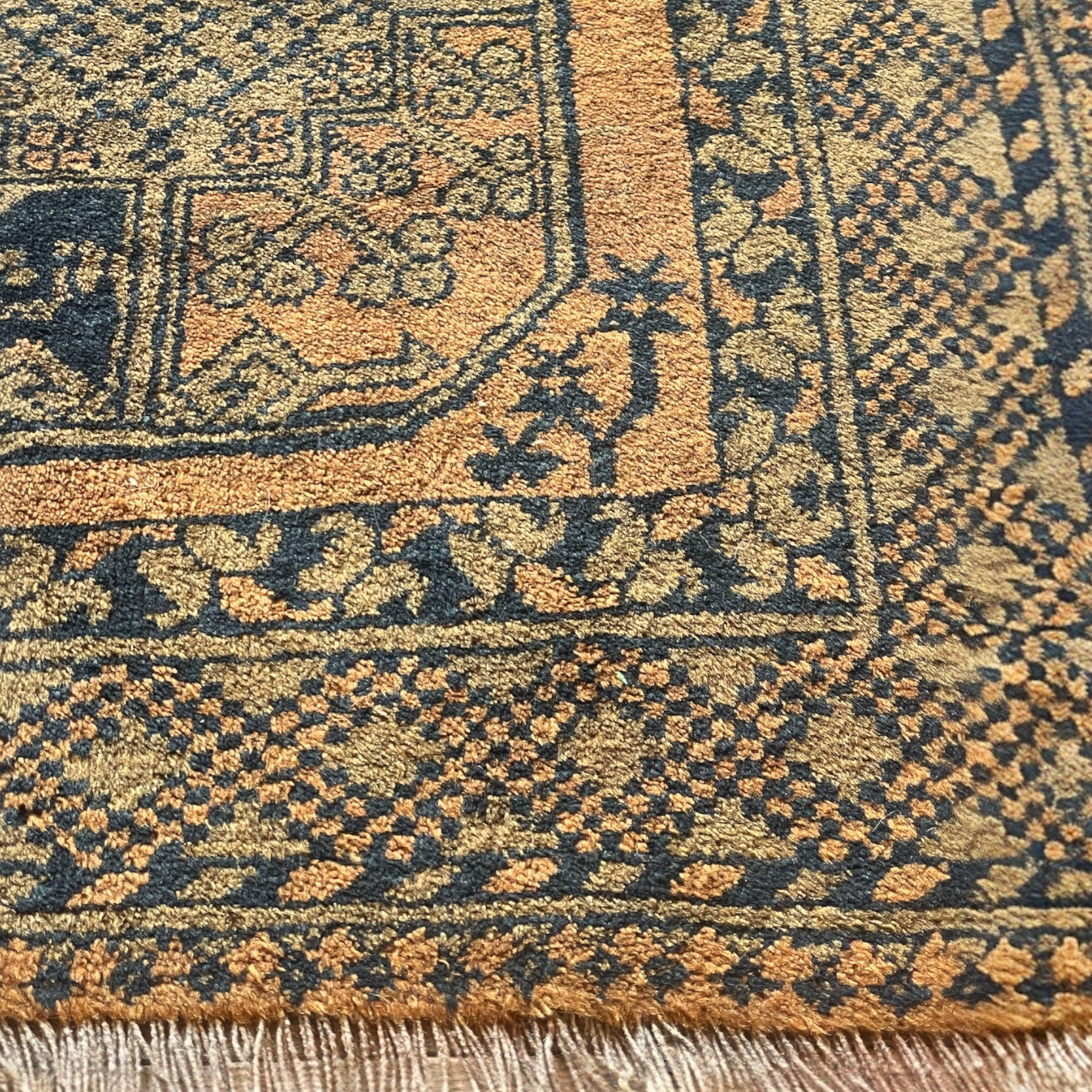1960s Golden Afghan Rug
