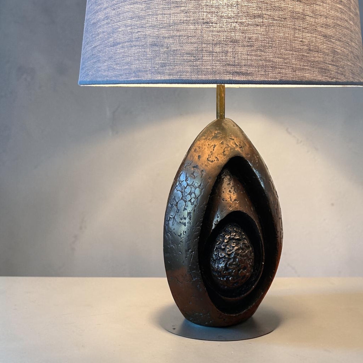 Bronzed Brutalist Lamp