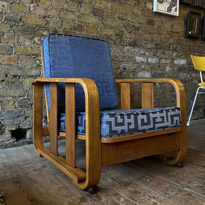 1930s Heals Oak Lounge Chair