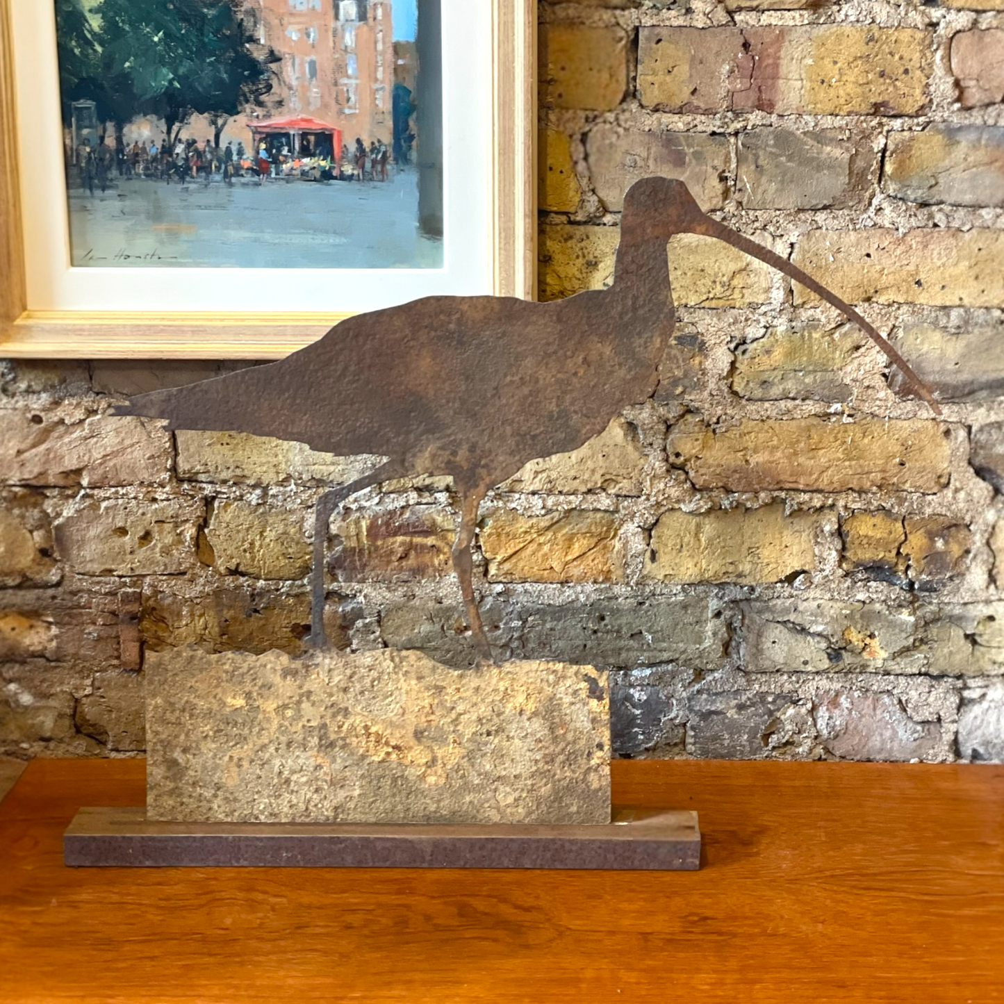 Large Handcut Zinc Curlew