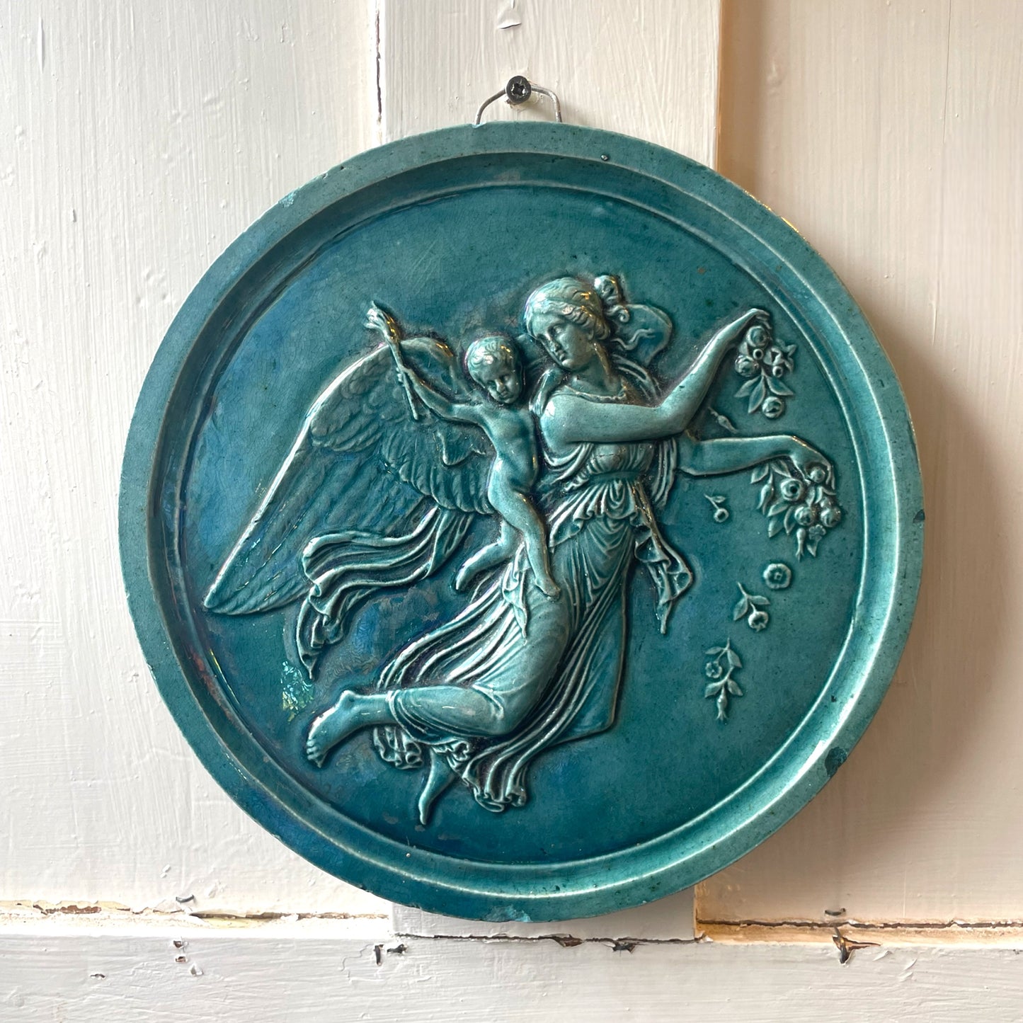 Turquoise Majolica Plaque