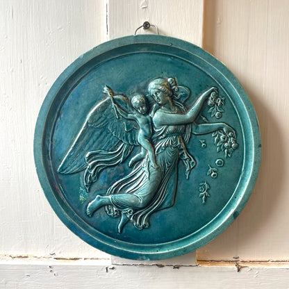 Turquoise Majolica Plaque