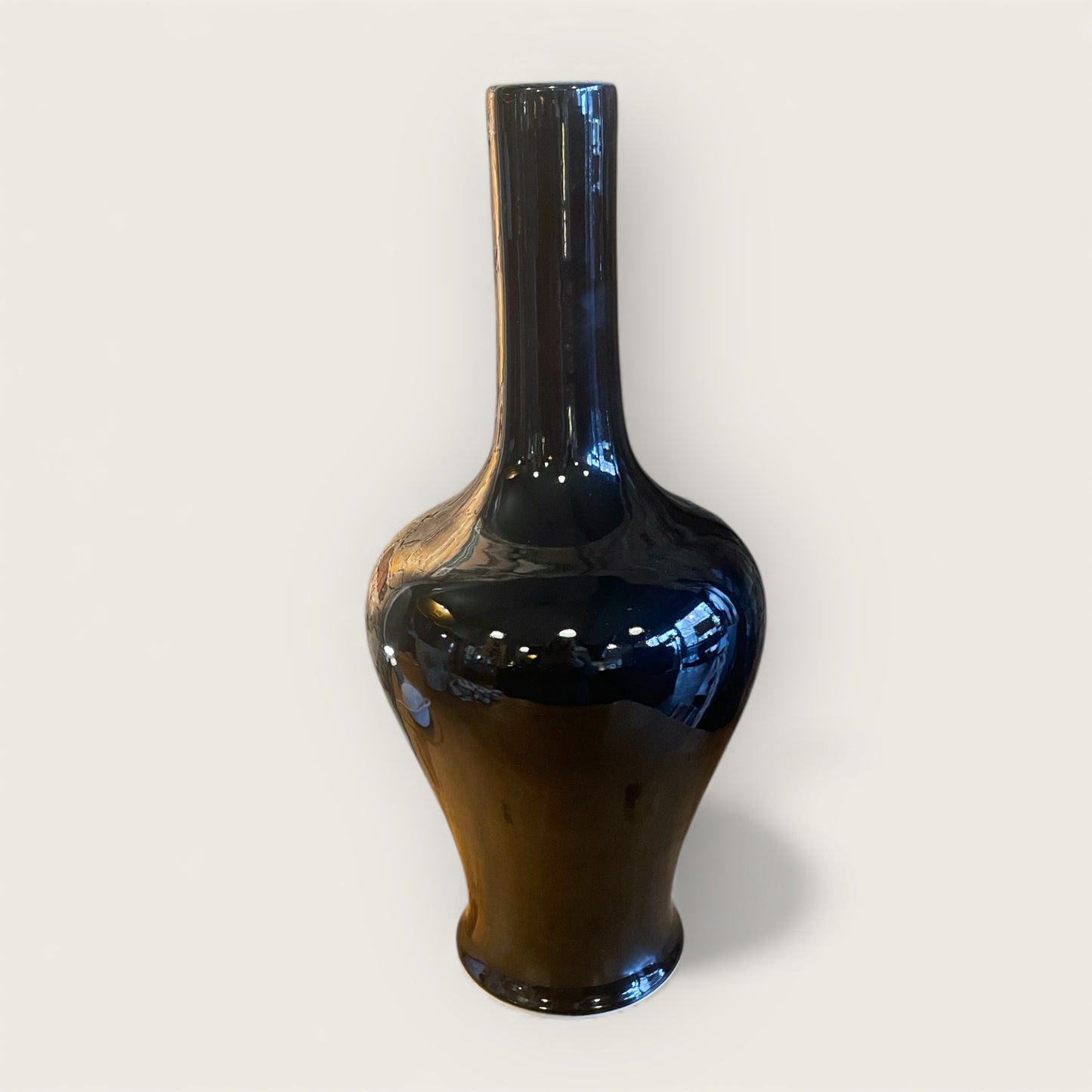 French Black Glazed Vase