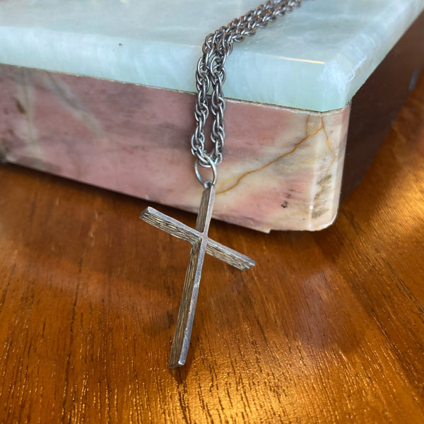 Silver Chain And Cross