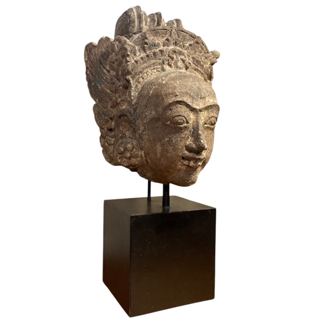 Carved Stone Head Of Deity