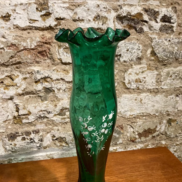 Victorian Green Glass Vases