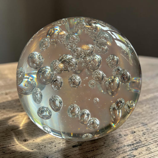 Large Glass Bubbles Paperweight
