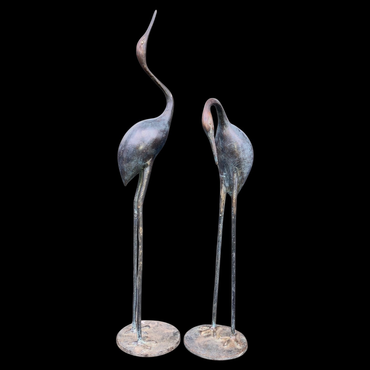 Midcentury Bronze Herons