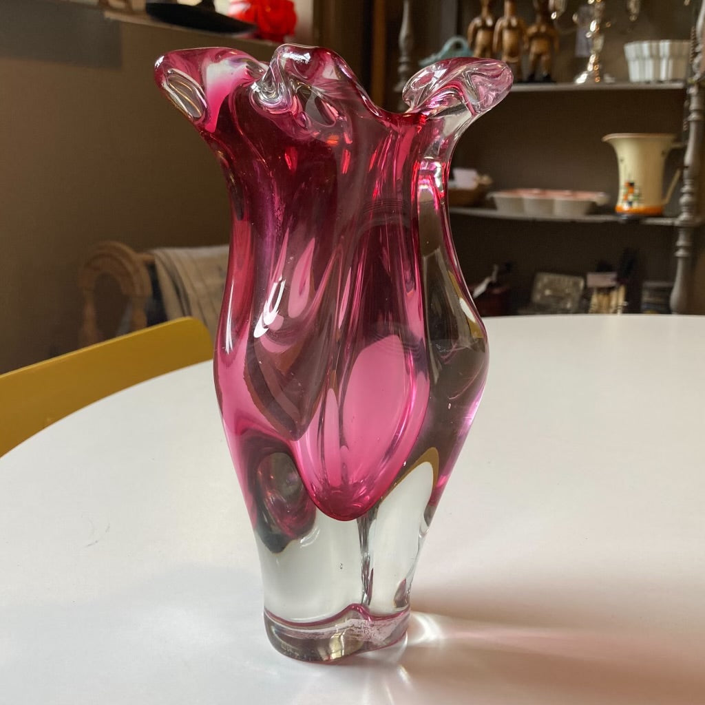 Pink Murano Style Vase