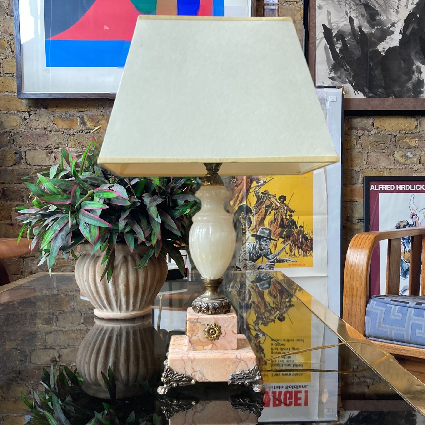 Small Cream Onyx Lamp