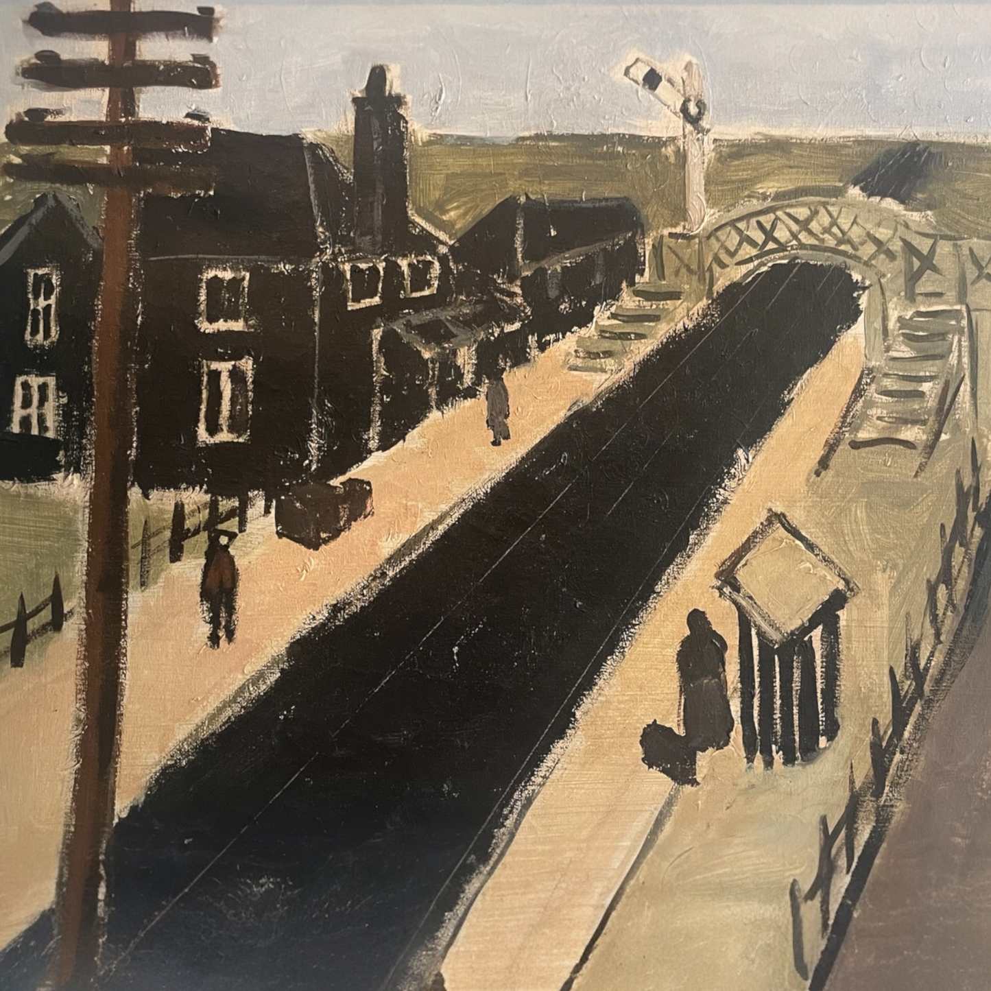 Oil Painting of a Train Station
