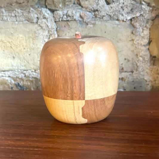 Walnut & Maple Turned Apple