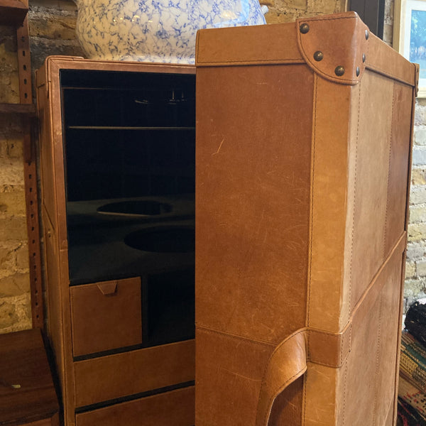 Leather Trunk Drinks Cabinet