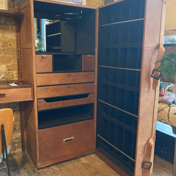 Leather Trunk Drinks Cabinet