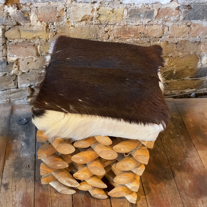 Wood And Hide Stool