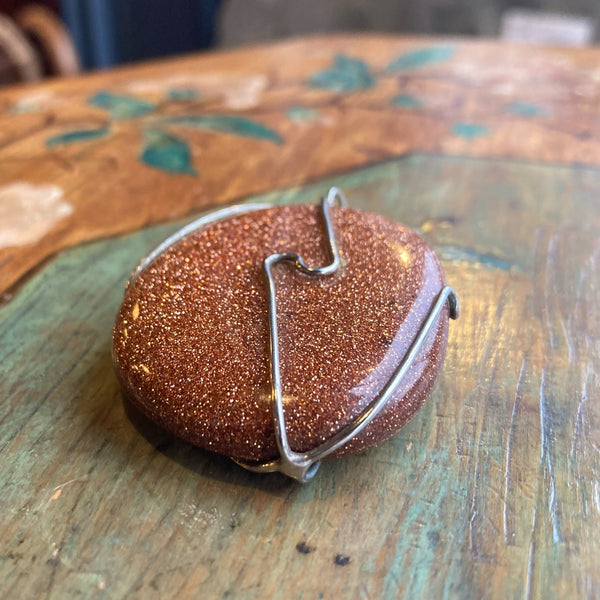 Goldstone & Silver Pendant