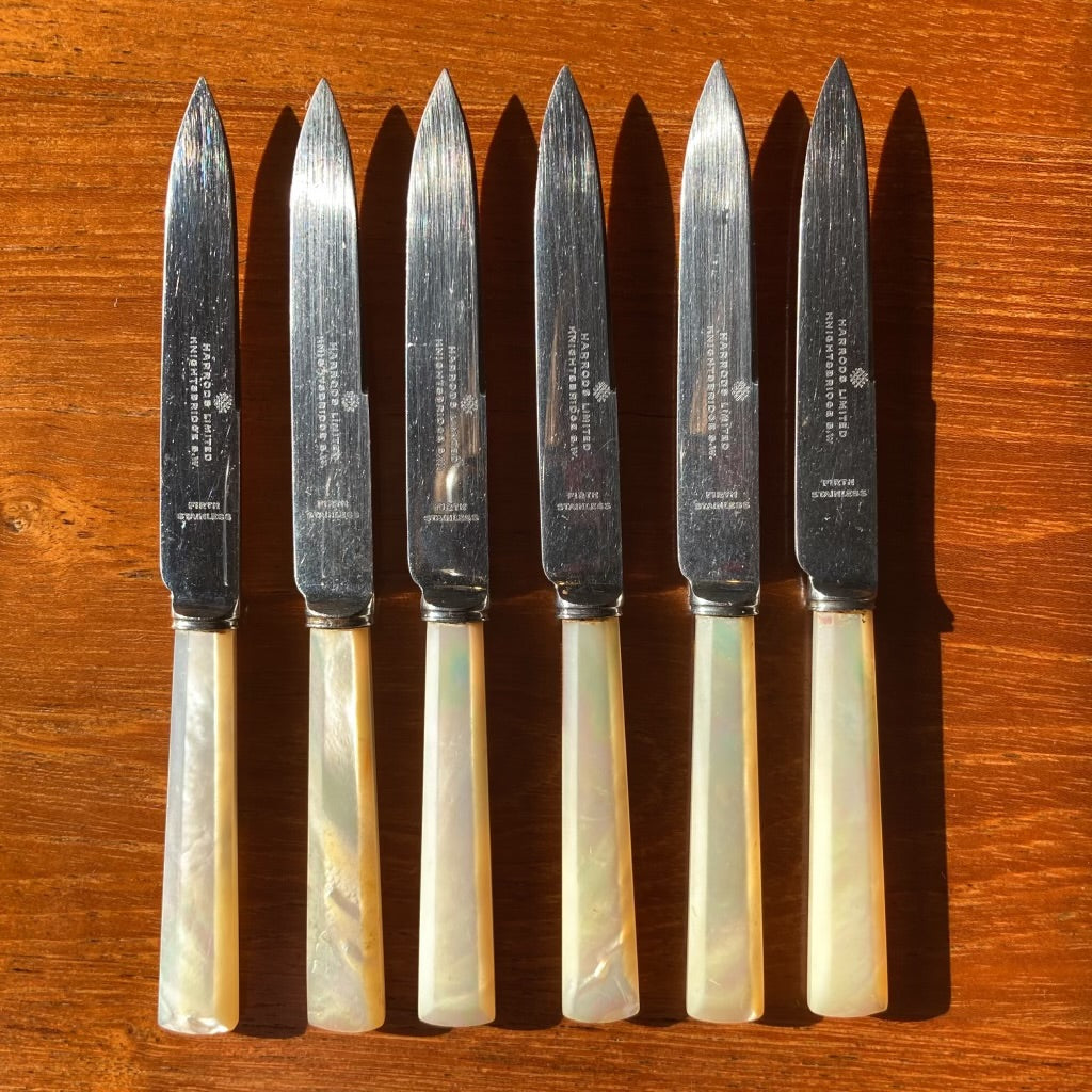 Six Art Deco Fruit Knives
