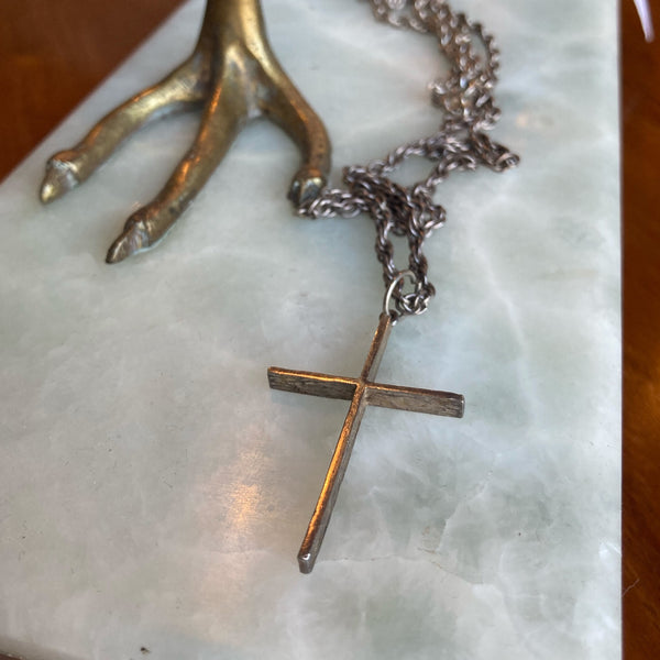 Silver Chain And Cross