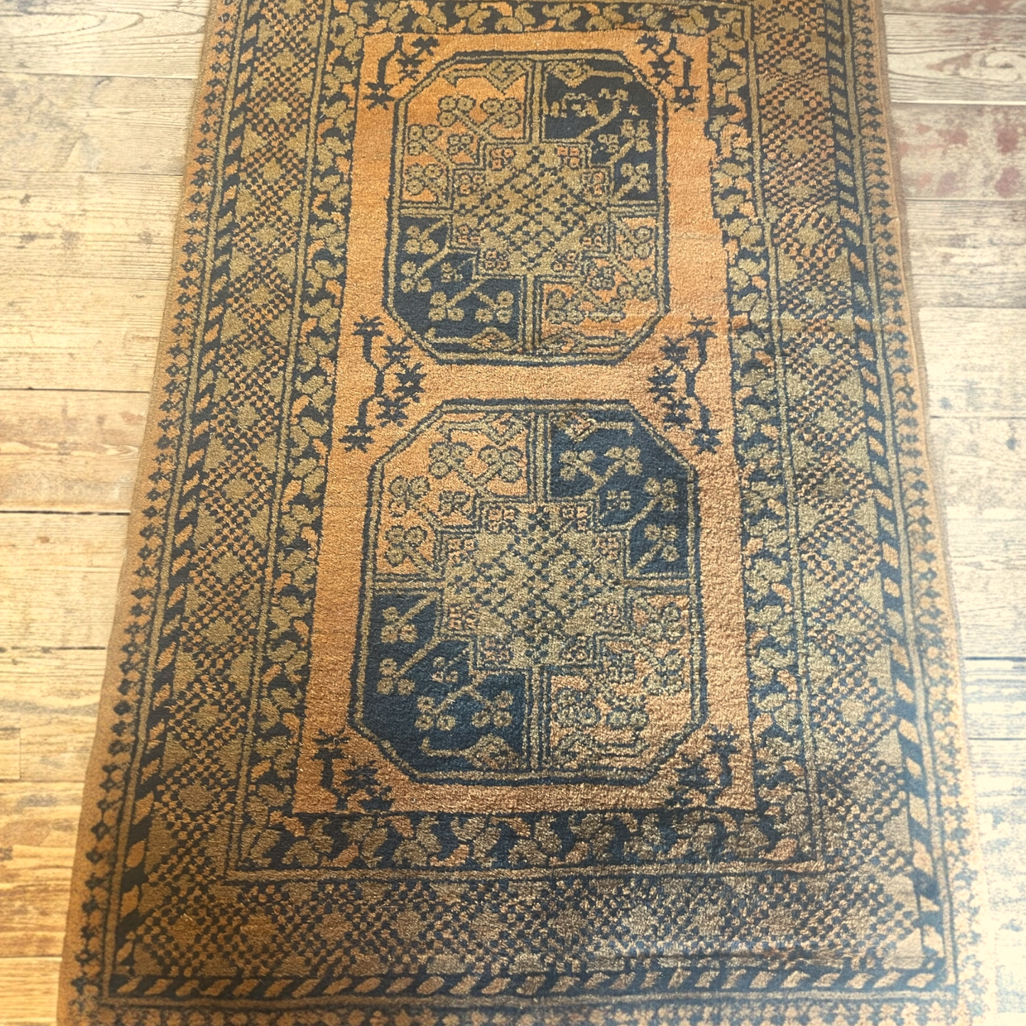 1960s Golden Afghan Rug