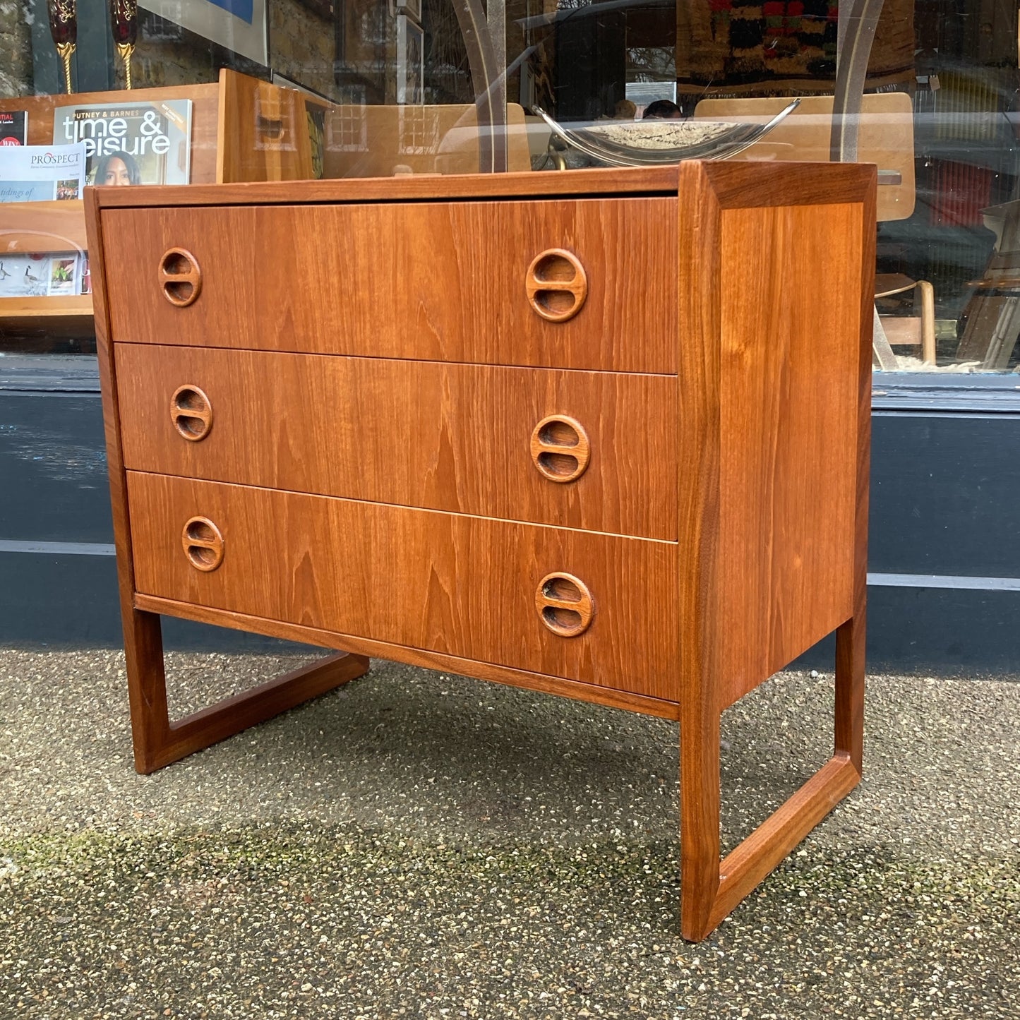 Teak Domino Chest Of Drawers